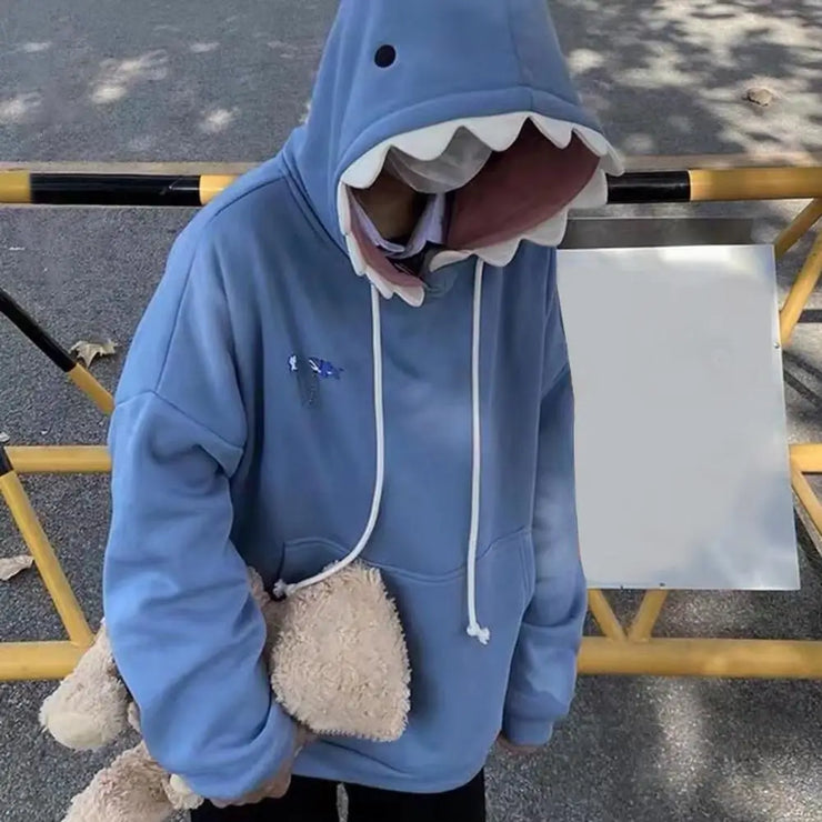 Casual Shark Patch Hoodie